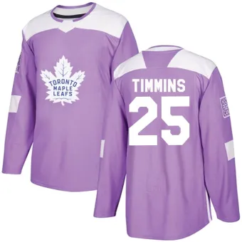 Men's Conor Timmins Toronto Maple Leafs Fights Cancer Practice Jersey - Purple Authentic