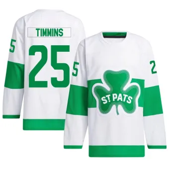 Men's Conor Timmins Toronto Maple Leafs St. Patricks Alternate Primegreen Jersey - White Authentic