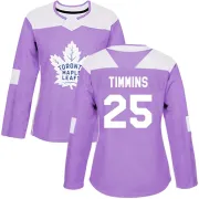 Women's Conor Timmins Toronto Maple Leafs Fights Cancer Practice Jersey - Purple Authentic