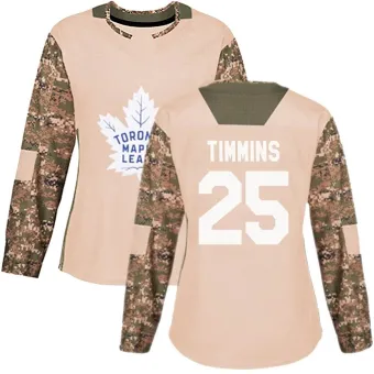 Women's Conor Timmins Toronto Maple Leafs Veterans Day Practice Jersey - Camo Authentic